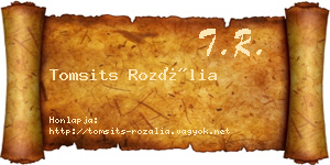Tomsits Rozália névjegykártya